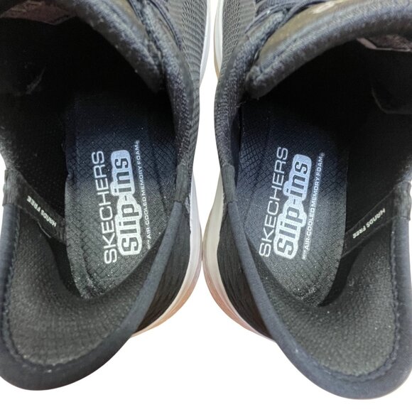 Skechers Womens Black White Mesh Memory Foam Slip-Ins Go Walk Shoes Size 7.5 - Picture 4 of 9
